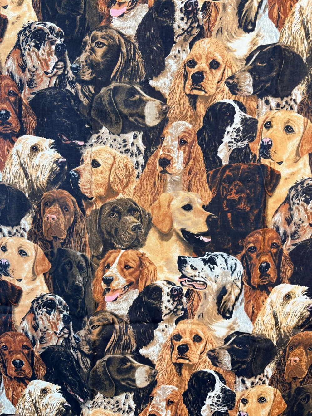 Vintage Robert May Cranston Chintz Dog Fabric Remnant 38x45”